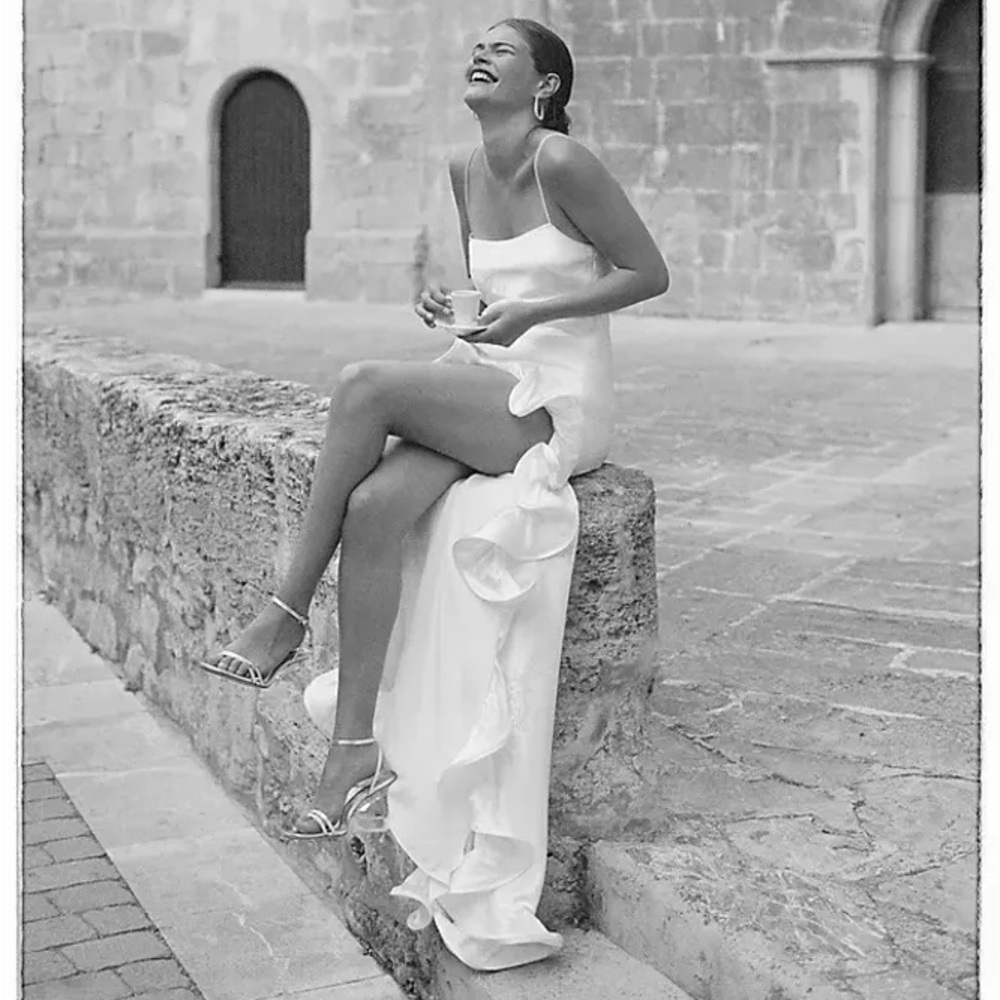 Ronny Kobo Valencia flounce-hem high-low Gown